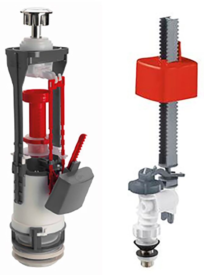 Splachovací souprava s DUAL tlačítkem, spodní napouštění 1/2", chrom SSUV25