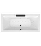 Photo: CASCATA Whirlpool-Badewanne, 185x85x45cm, Kaskade Schwarz, Attraction Hydro-Air, Chrom