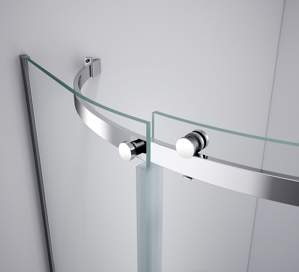Polysan THRON ROUND čtvrtkruhová sprchová zástěna 900x900mm, čiré sklo, levá TL2690L-5005