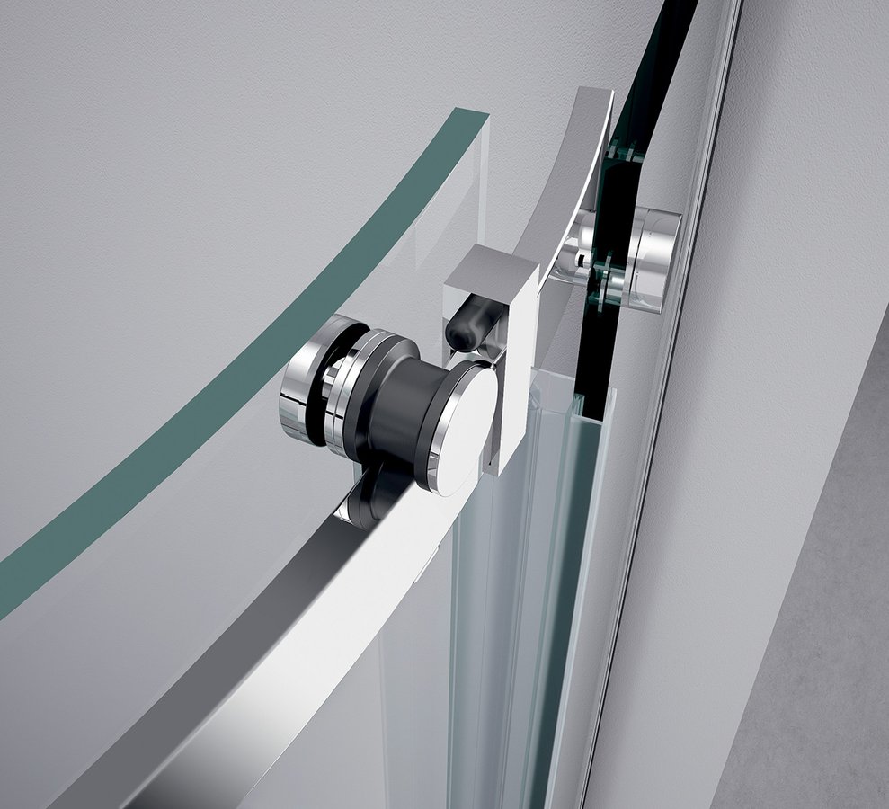 Polysan THRON ROUND čtvrtkruhová sprchová zástěna 900x900mm, čiré sklo, levá TL2690L-5005