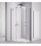 Photo: THRON SQUARE štvrťkruhová sprchová zástena 900x900mm, číre sklo, ľavá