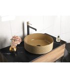 Photo: MARAGUA skleněné gravírované umyvadlo na desku Ø 39,5 cm, zlatá, II. jakost
