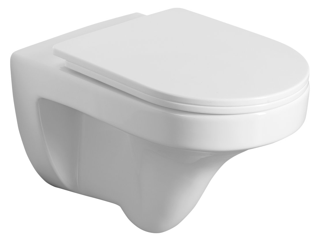 Aqualine DENICA závěsná WC mísa, Vortex Rimless, 36x52cm, bílá PS8512