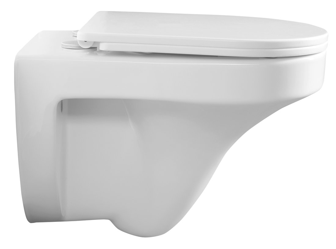 Aqualine DENICA závěsná WC mísa, Vortex Rimless, 36x52cm, bílá PS8512