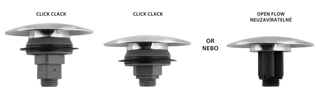 Sapho Umyvadlová výpust 5/4“, click-clack, keramická zátka, 5-65mm, bílá CV1110C