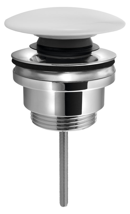 Sapho Umyvadlová výpust 5/4“, click-clack, keramická zátka, 5-65mm, bílá CV1110C