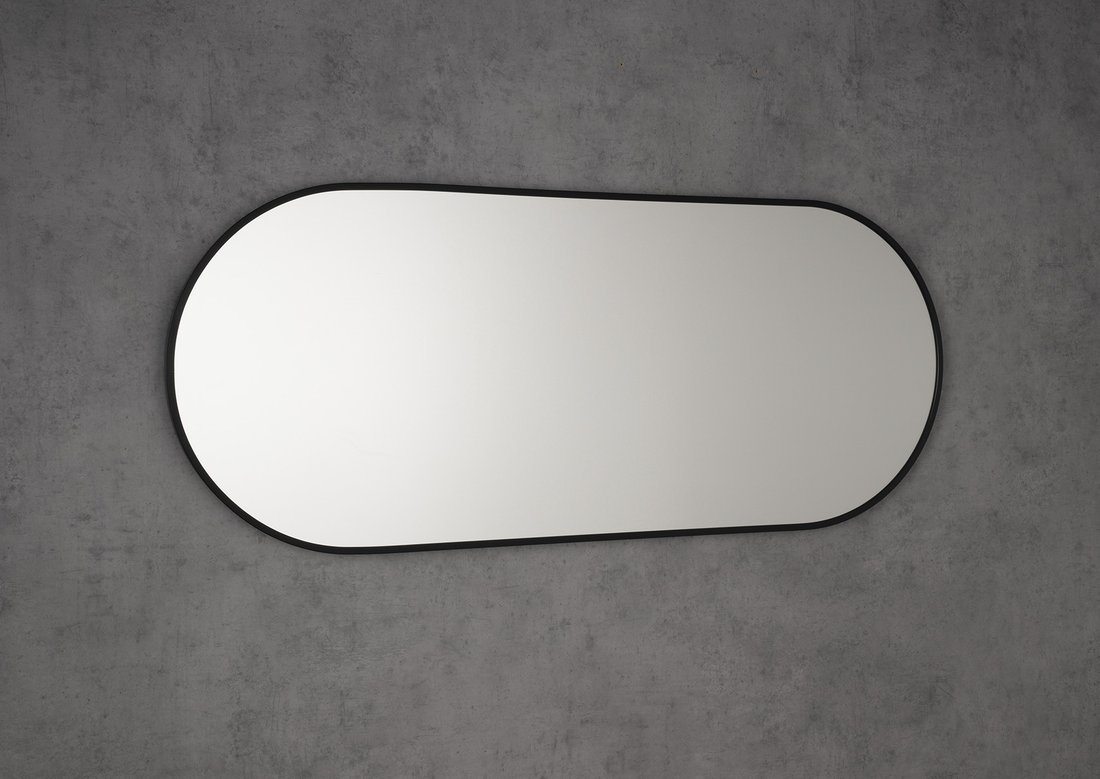 Sapho AROWANA oválné zrcadlo v rámu 50x120cm, černá mat AWB1250