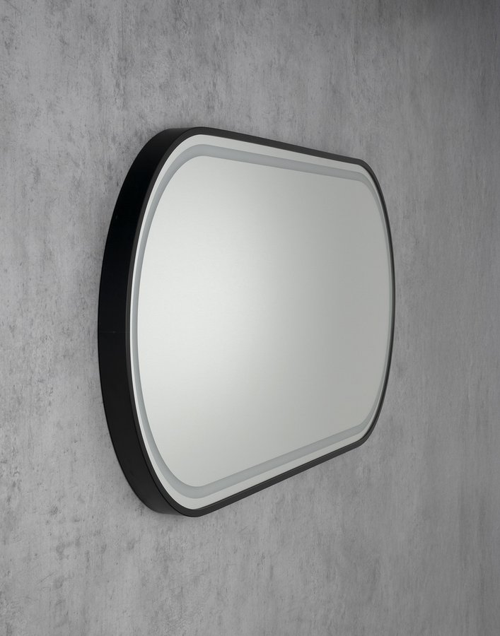 Sapho KAIRA oválné zrcadlo s LED osvětlením 50x120cm, černá mat KA500