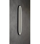 Photo: KAIRA zrkadlo oválne s LED osvetlením 120x50cm, čierna mat
