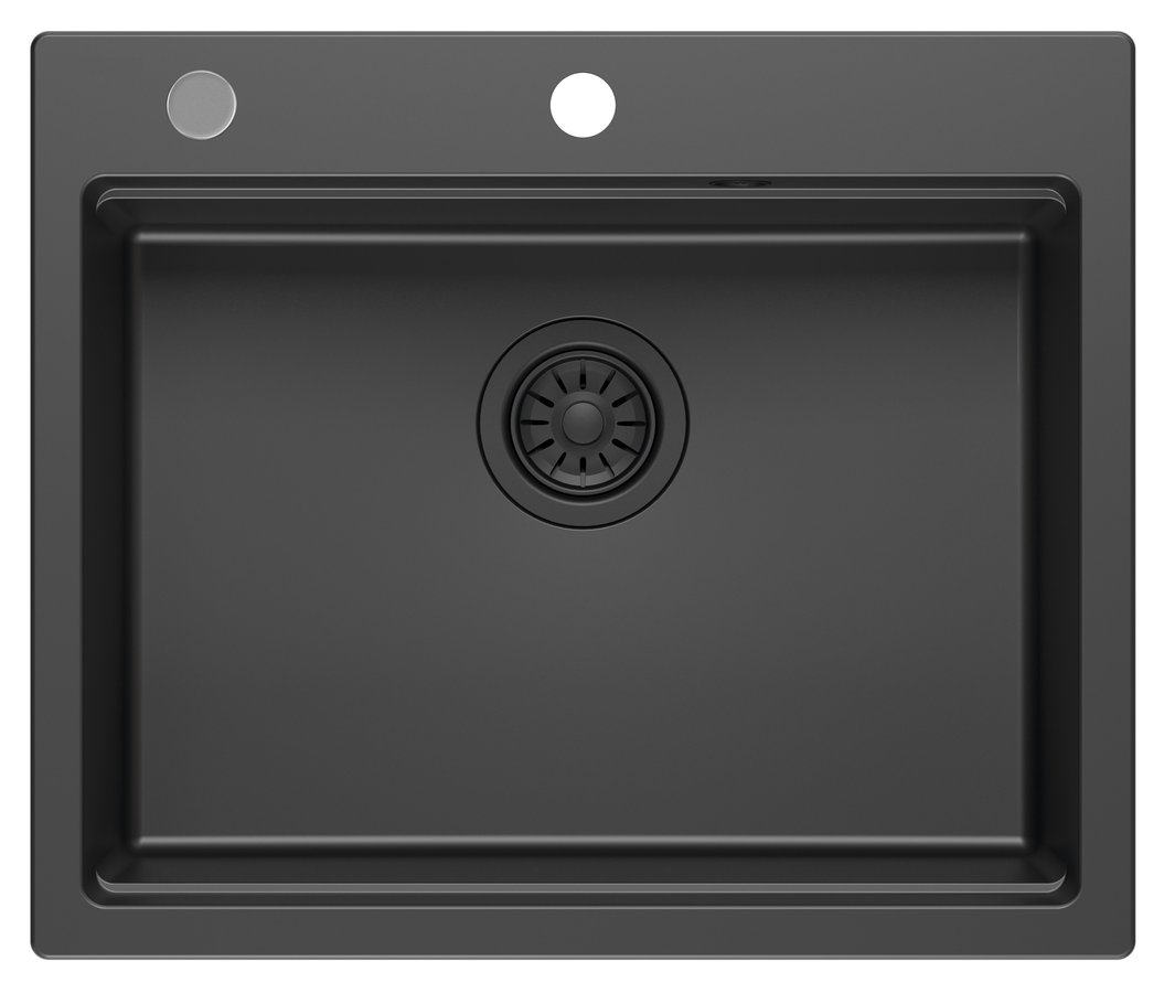 Granitový vestavný dřez mono, 59,5x50cm, carbon GR5950