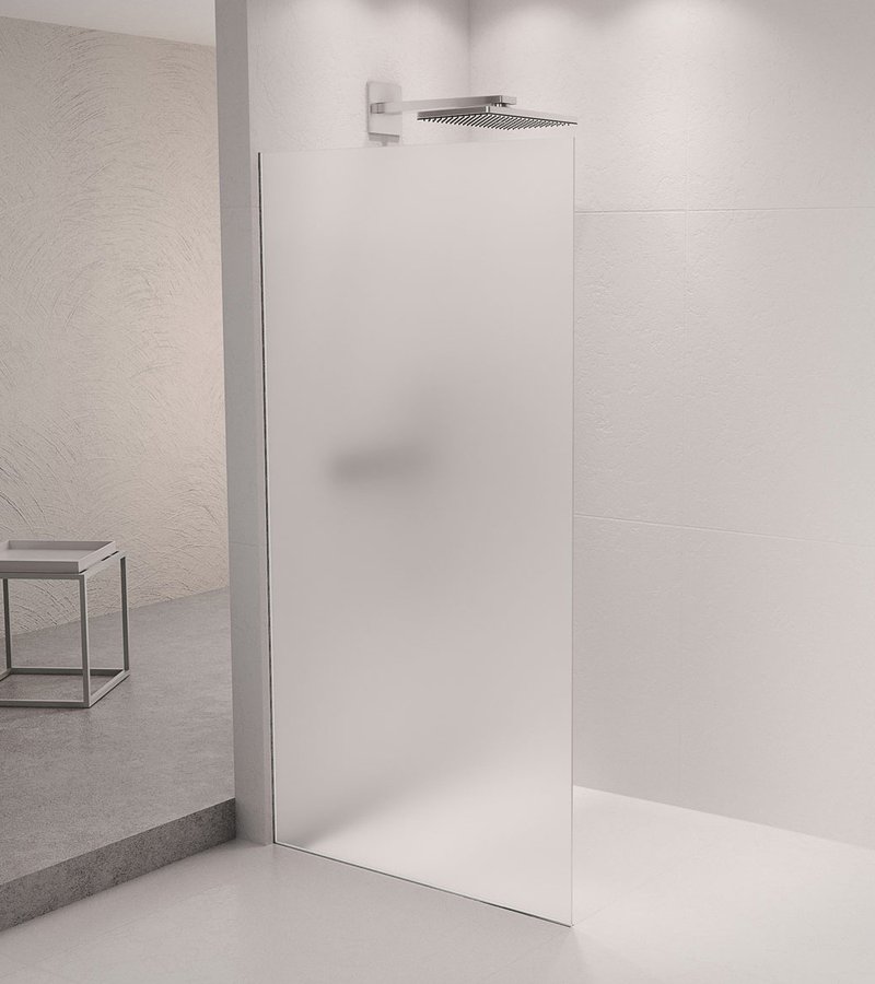 Polysan ARCHITEX sada pro uchycení skla podlaha-stěna se spádovou lištou, 1615x2105mm, levá, leštěný hliník AX2116L