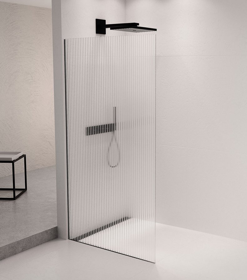 Polysan ARCHITEX sada pro uchycení skla podlaha-stěna se spádovou lištou, 1615x2105mm, levá, černá mat AX2116BL