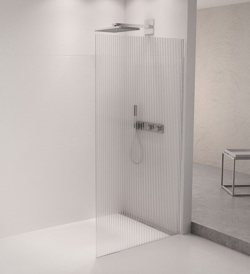 Polysan ARCHITEX sada pro uchycení skla podlaha-stěna se spádovou lištou, 1615x2105mm, pravá, leštěný hliník AX2116R