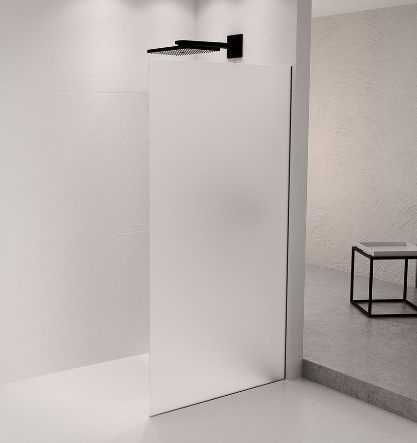 Polysan ARCHITEX sada pro uchycení skla podlaha-stěna se spádovou lištou, 1615x2105mm, pravá, černá mat AX2116BR
