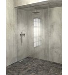 Photo: ARCHITEX sada pro uchycení skla, podlaha-stěna-strop se spádovou lištou, 1615x2600mm, levá, leštěný hliník