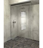 Photo: ARCHITEX sada pro uchycení skla, podlaha-stěna-strop se spádovou lištou, 1615x2600mm, levá, černá mat