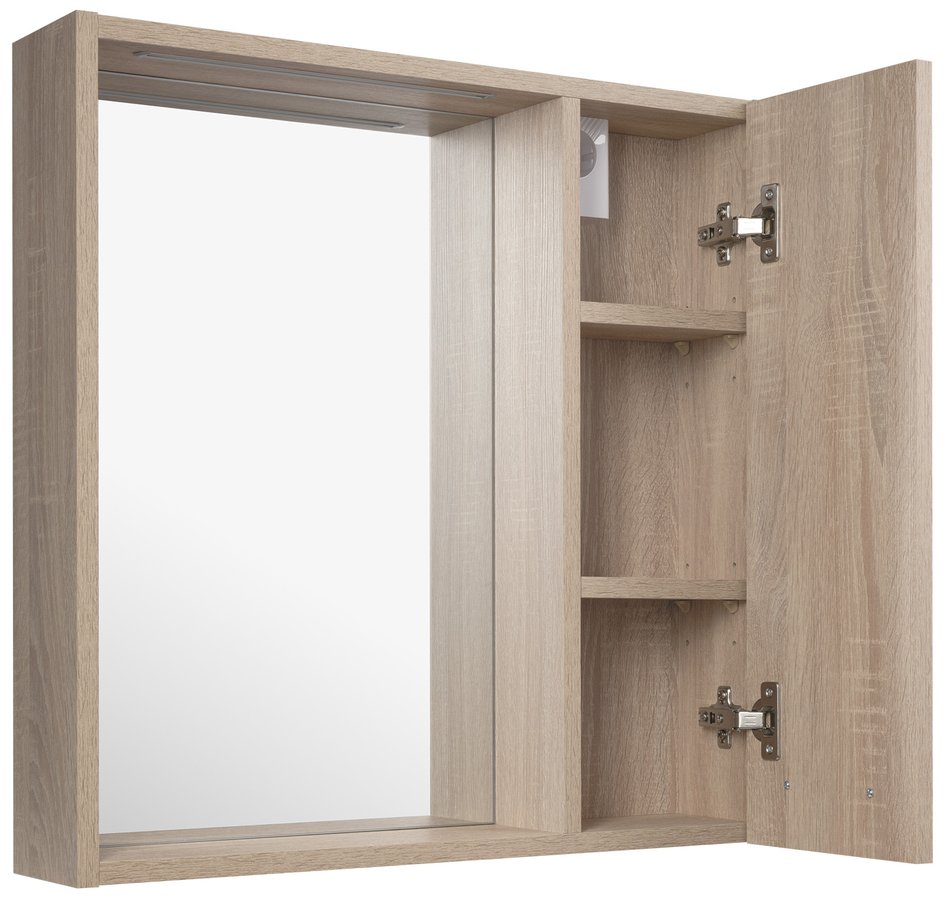 Aqualine ZOJA/KERAMIA FRESH STRIP galerka s LED osvětlením, 60x60x14cm, pravá, dub platin 45028S
