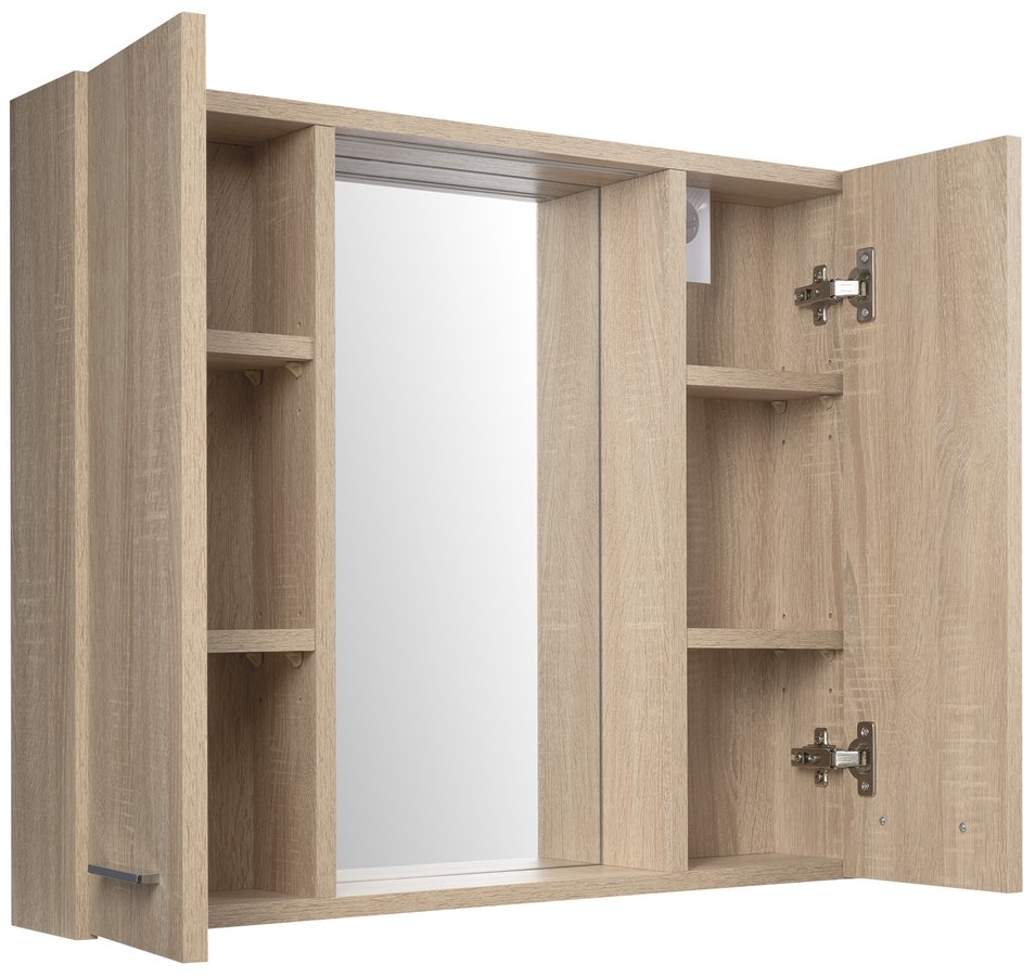 Aqualine ZOJA/KERAMIA FRESH STRIP galerka s LED osvětlením, 70x60x14cm, dub platin 45029S