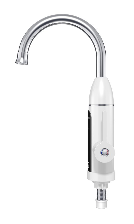 Aqualine RIO elektrická vodovodní baterie s průtokovým ohřívačem vody, 230V, 3kW, bílá/nerez 211086