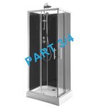 Photo: GRANVIK sprchovací box 700x900x2180mm komponent 3/4 zadné tmavé sklo