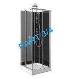 Photo: GRANVIK sprchovací box 800x800x2180mm komponent 3/4 zadné tmavé sklo