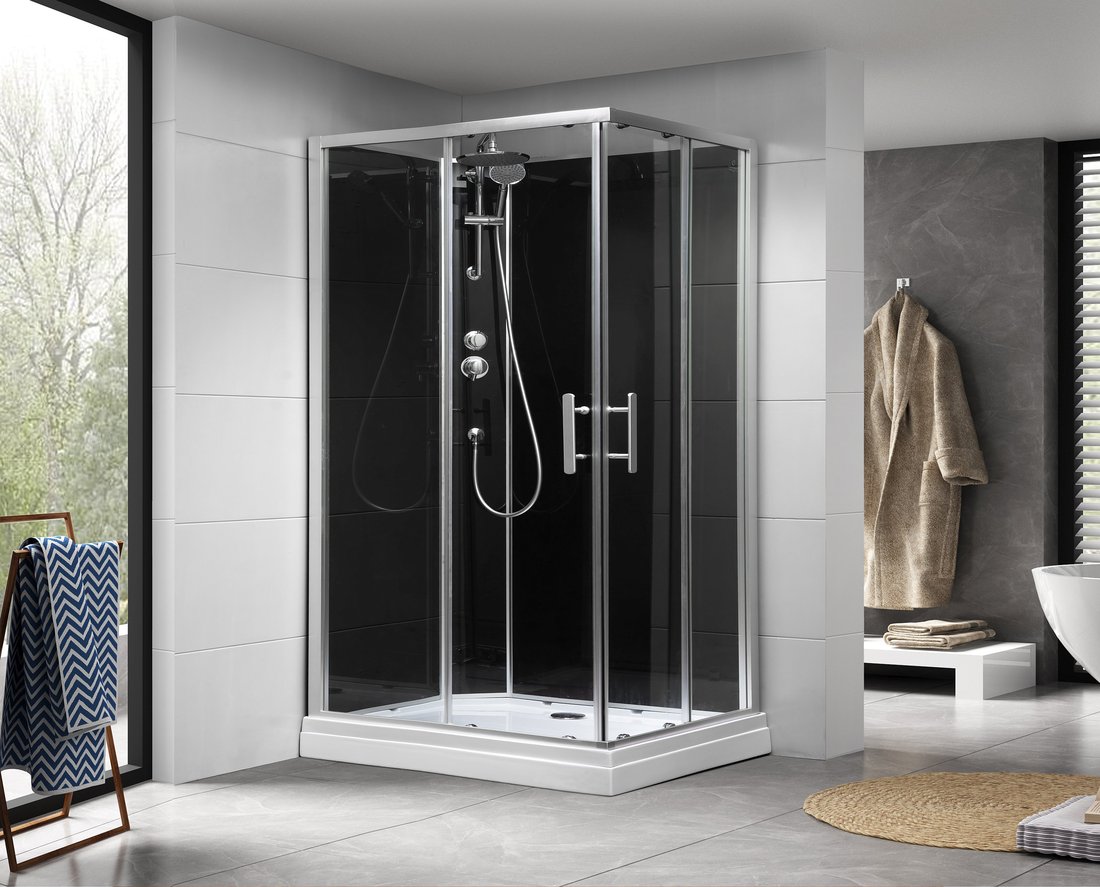 Aqualine GRANVIK obdélníkový sprchový box 800x1200x2180mm, čiré sklo GG80X120