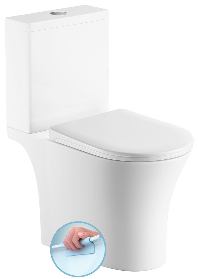 VITO WC kombi, Rimless, spodní/zadní odpad, bílá PB105WR