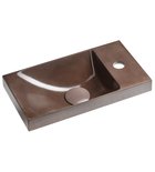 Photo: AGOS umywalka betonowa, 40x22cm, lewa/prawa, ciemnobrązowy połysk