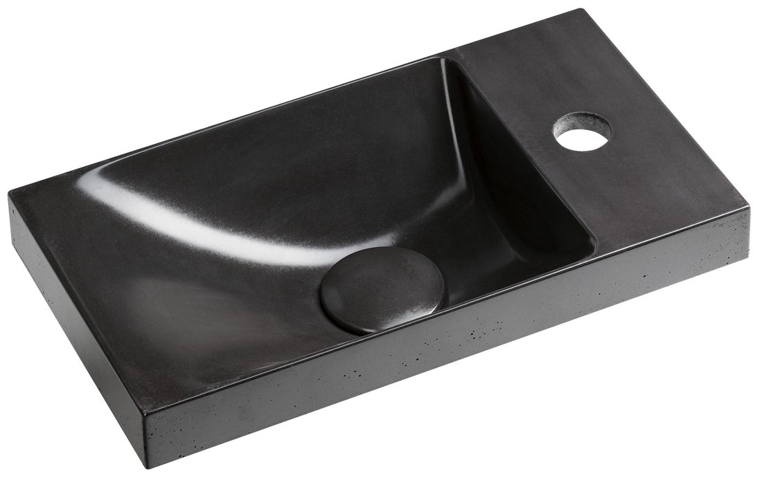 Sapho AGOS betonové umývátko 40x22cm, levé/pravé, antracit lesk AS40016
