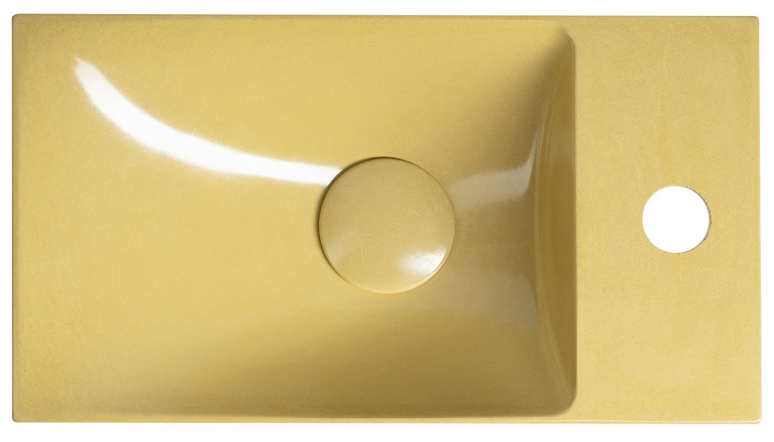 Sapho AGOS betonové umývátko 40x22cm, levé/pravé, žlutá lesk AS40022