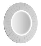 Photo: LUMIRO STRIP Spiegel mit LED-Beleuchtung im Rahmen, Rund, Durch. 75cm, Weiß matt