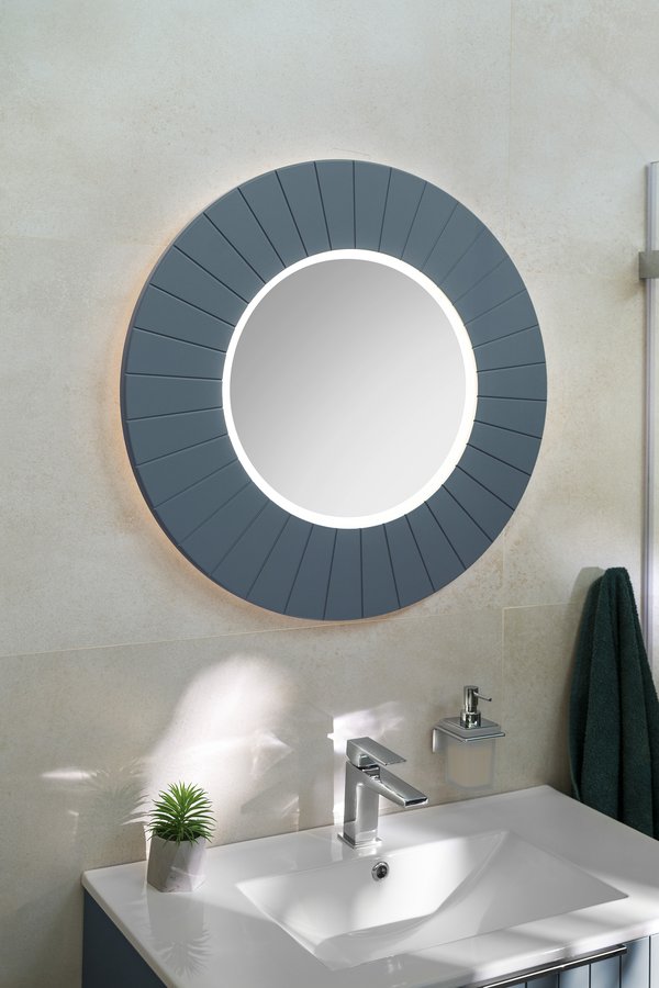 Sapho LUMIRO STRIP kulaté zrcadlo s LED osvětlením v rámu ø 75cm, siena LR750-4242S