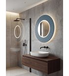 Photo: LUMIRO STRIP Spiegel mit LED-Beleuchtung im Rahmen, Rund, Durch. 75cm, Siena