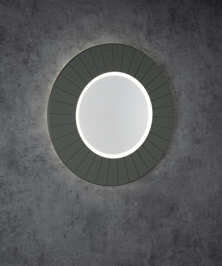 Sapho LUMIRO STRIP kulaté zrcadlo s LED osvětlením v rámu ø 75cm, verde LR750-4444S