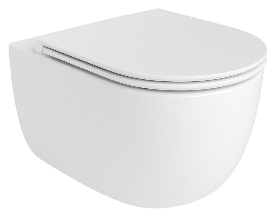 Bruckner GLANZ závěsná WC mísa, Vortex Rimless, 36x52,5cm, bílá 201.336.4