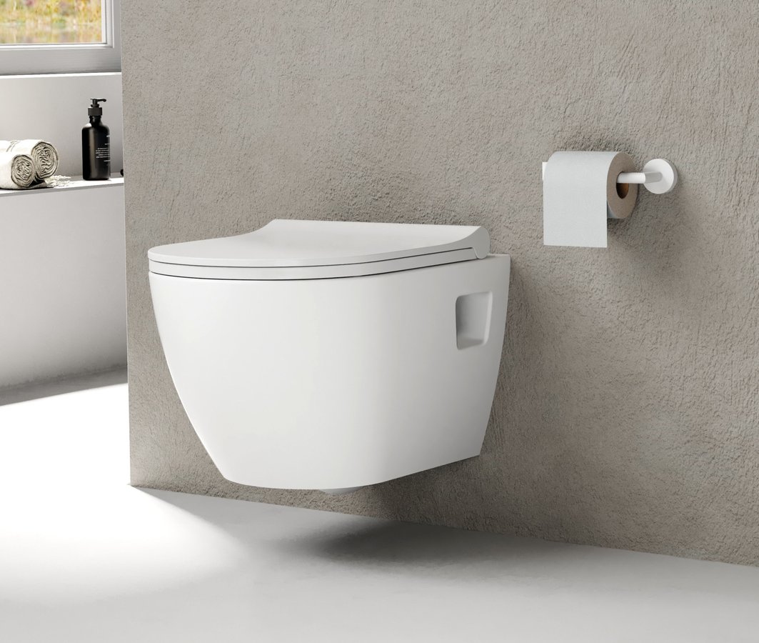 Bruckner LUNA závěsná WC mísa, Vortex Rimless, 35,5x49cm, bílá 201.331.4