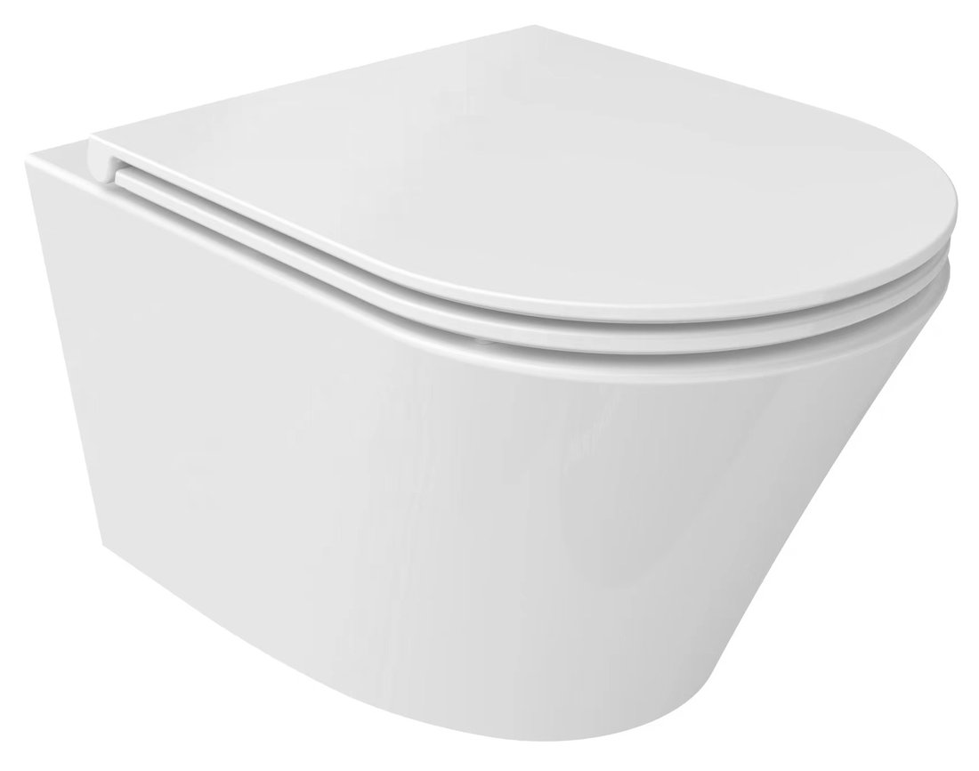 Sapho PACO závěsná WC mísa, Vortex Rimless, 36x53cm, bílá PZ1012V