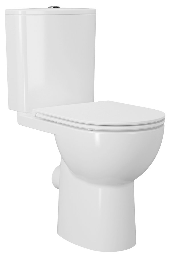 Sapho SANIVEX WC kombi, zvýšený sedák, Rimless, spodní/zadní odpad, bílá PC108WR