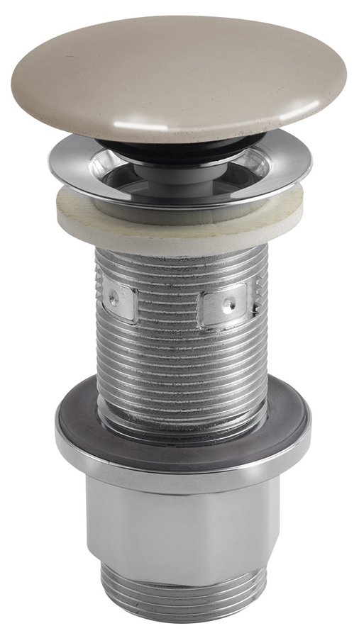 Umyvadlová výpust 5/4“, click-clack, betonová zátka, 10-80mm, písková pololesk AS914