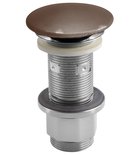 Photo: Waschbecken-Ablaufgarnitur 5/4", klick-klack, Beton-Stopfen, 10-80mm, Dunkelbraun halbglanz