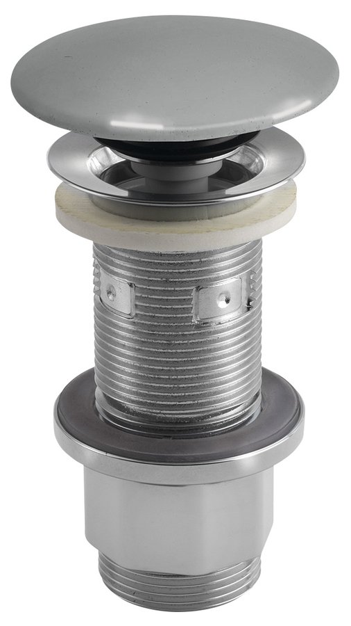 Umyvadlová výpust 5/4“, click-clack, betonová zátka, 10-80mm, šedá pololesk AS917