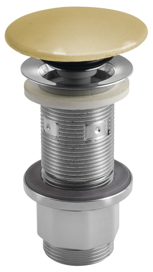 Umyvadlová výpust 5/4“, click-clack, betonová zátka, 10-80mm, žlutá pololesk AS922