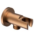 Photo: Shower holder with outlet, fixed, round, copper matt
