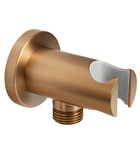 Photo: Shower holder with outlet, fixed, round, copper matt