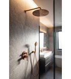 Photo: Držiak sprchy, pevný, guľatý, s vyústením, meď mat
