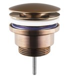 Photo: Washbasin drain 5/4“, click-clack, big plug, 10-55mm, copper matt