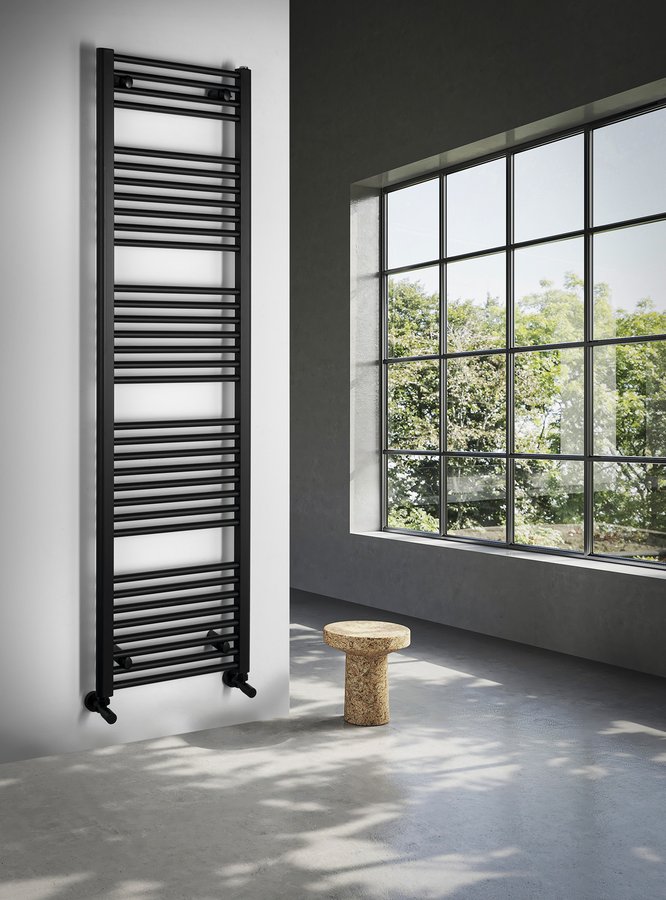 Aqualine DIRECT otopné těleso s bočním připojením 450x1680 mm, černá mat ILR64B