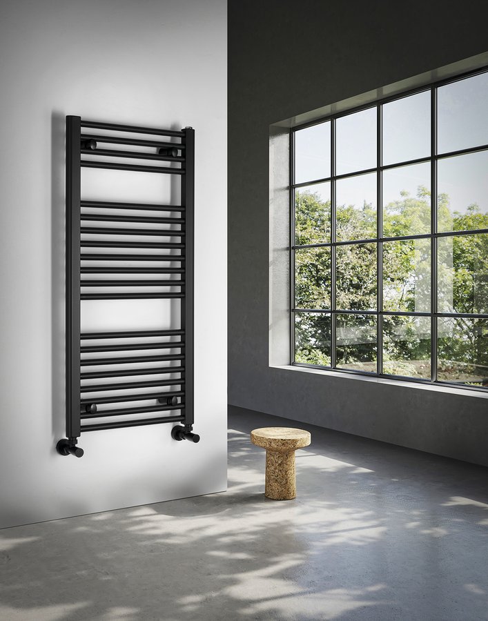Aqualine DIRECT otopné těleso s bočním připojením 450x960 mm, černá mat ILR94B