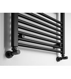 DIRECT bathroom radiator with side connection 600x1320mm, black matt Photo: DIRECT bathroom radiator with side connection 600x1320mm, black matt