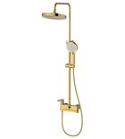 Photo: Duschsäule mit Hebelarmatur, schwenkbarer Einlauf, Gold matt